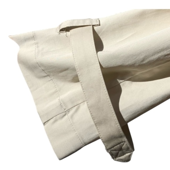 🌻Norma Kamali Tan Cream Collared Hidden Button Lightweight Jacket Size 10 - Picture 8 of 10